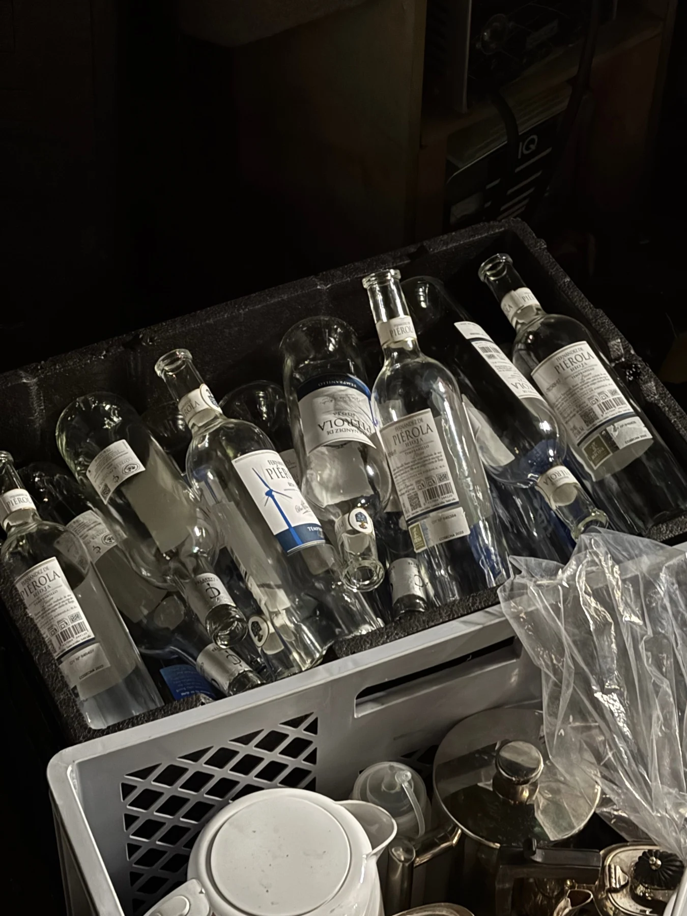 Empty Fernández de Piérola bottles after the Kew gala dinner.